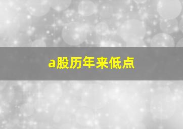 a股历年来低点