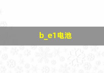 b_e1电池