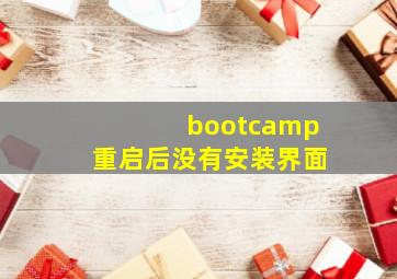 bootcamp重启后没有安装界面