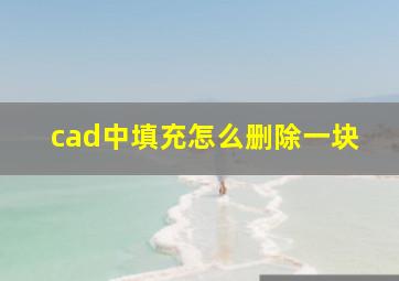 cad中填充怎么删除一块