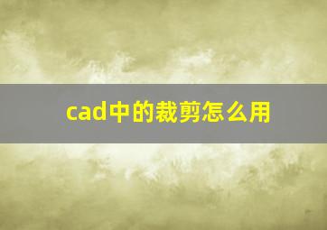 cad中的裁剪怎么用