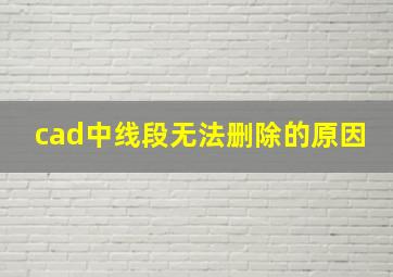 cad中线段无法删除的原因