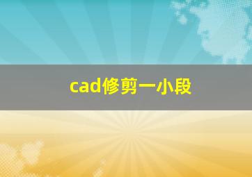 cad修剪一小段