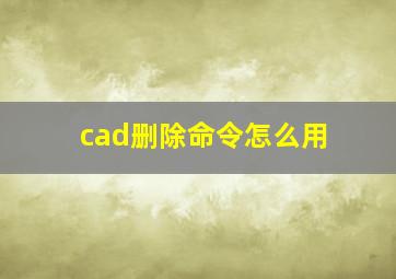 cad删除命令怎么用