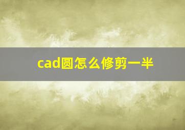 cad圆怎么修剪一半