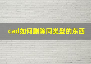 cad如何删除同类型的东西