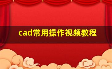 cad常用操作视频教程