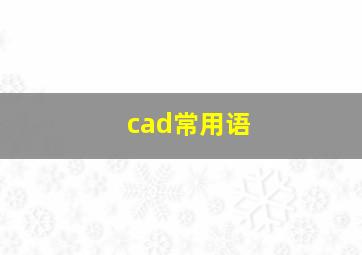 cad常用语