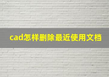 cad怎样删除最近使用文档