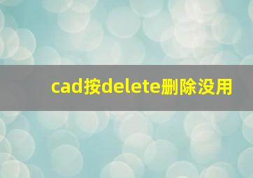 cad按delete删除没用