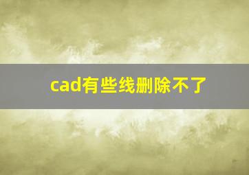 cad有些线删除不了