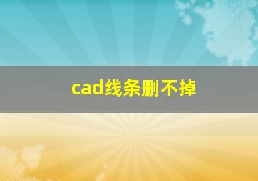 cad线条删不掉