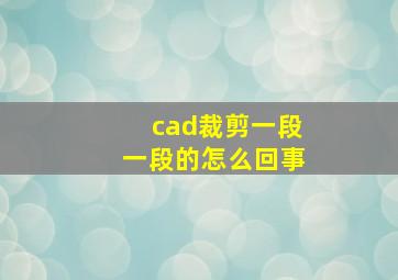 cad裁剪一段一段的怎么回事