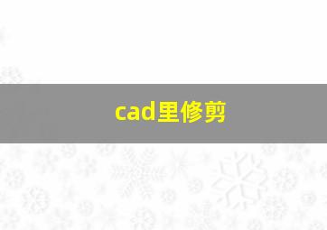 cad里修剪