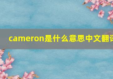 cameron是什么意思中文翻译