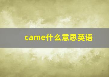 came什么意思英语