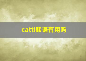 catti韩语有用吗