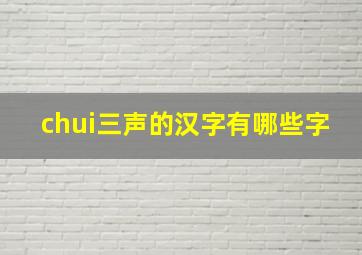 chui三声的汉字有哪些字