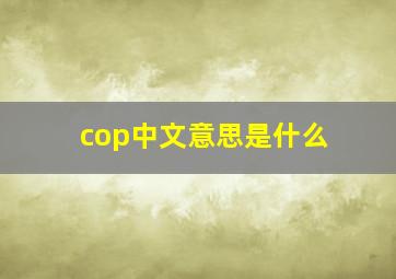 cop中文意思是什么