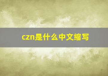 czn是什么中文缩写