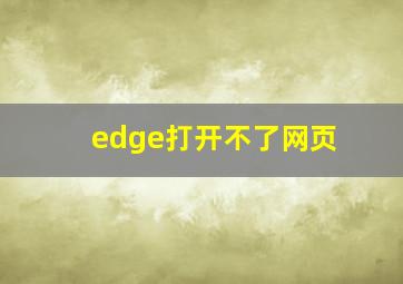 edge打开不了网页