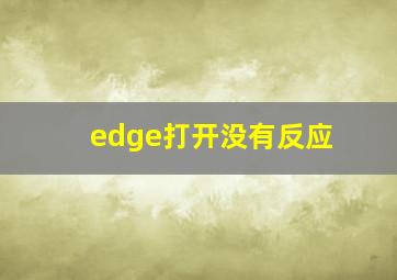 edge打开没有反应