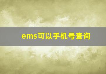 ems可以手机号查询