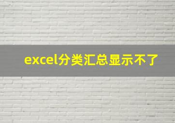 excel分类汇总显示不了