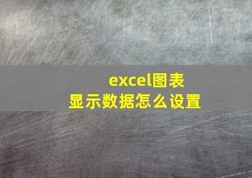 excel图表显示数据怎么设置