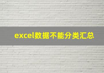 excel数据不能分类汇总