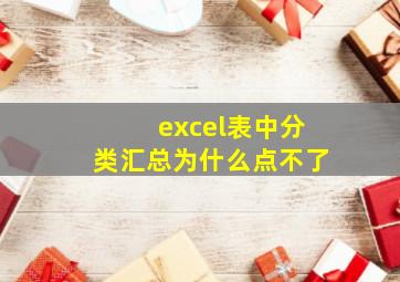 excel表中分类汇总为什么点不了