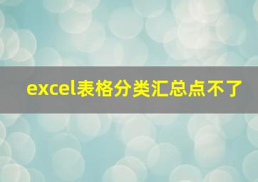 excel表格分类汇总点不了