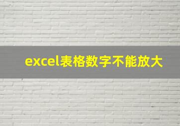 excel表格数字不能放大