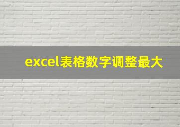 excel表格数字调整最大