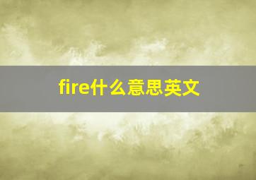 fire什么意思英文