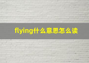 flying什么意思怎么读