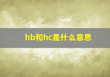 hb和hc是什么意思