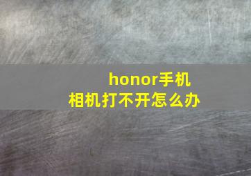 honor手机相机打不开怎么办