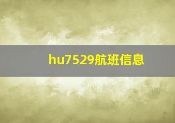 hu7529航班信息