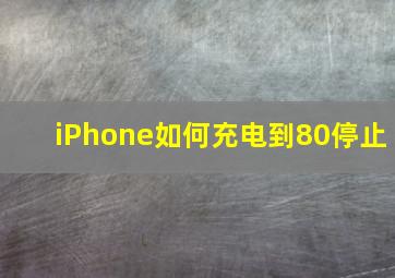 iPhone如何充电到80停止