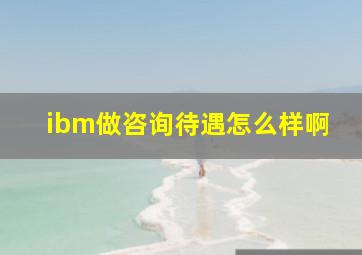 ibm做咨询待遇怎么样啊