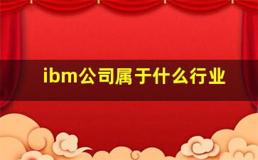 ibm公司属于什么行业