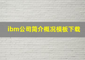 ibm公司简介概况模板下载