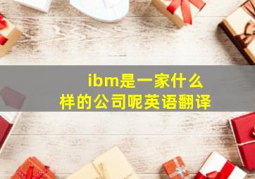 ibm是一家什么样的公司呢英语翻译