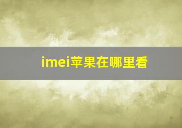 imei苹果在哪里看