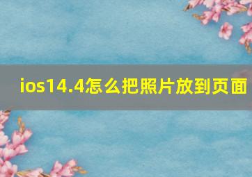 ios14.4怎么把照片放到页面