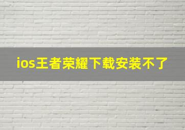 ios王者荣耀下载安装不了