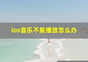 ios音乐不能播放怎么办