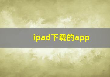 ipad下载的app