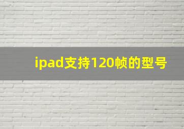 ipad支持120帧的型号